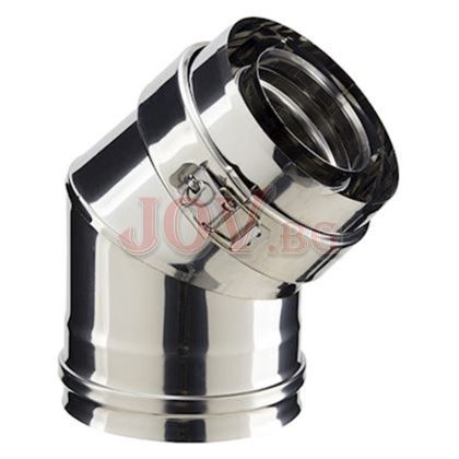 Коляно 45° Ø 200-250 с блокираща скоба INOX