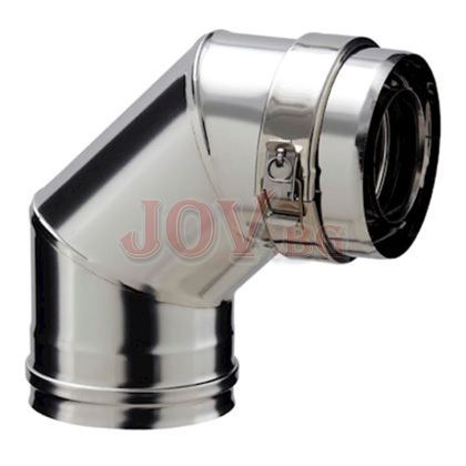 Коляно  90° Ø 080-130 с блокираща скоба INOX